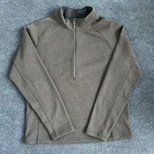 Spyder Sweatshirt Mens XL Gray Fleece 1/4 Zip Pullover Logo Outdoor Layer Top